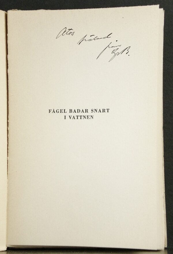 Gunnar Björling Fågel badar snart i vattnen (1934)