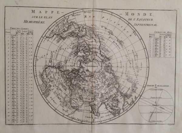 Mappemonde sur le Plan de l'Equateur. Hemisphère septentrional.