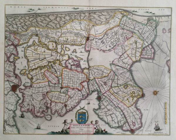 Blaeu, W.J.: Hollandiae pars septentrionalis, Vulgo Westuriesland en Tnoorder Quartier