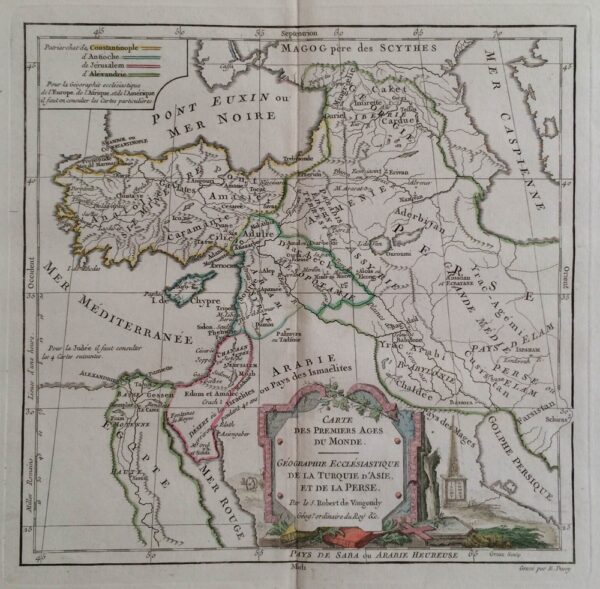 ROBERT DE VAUGONDY Carte des Premiers Ages du Monde (1760)