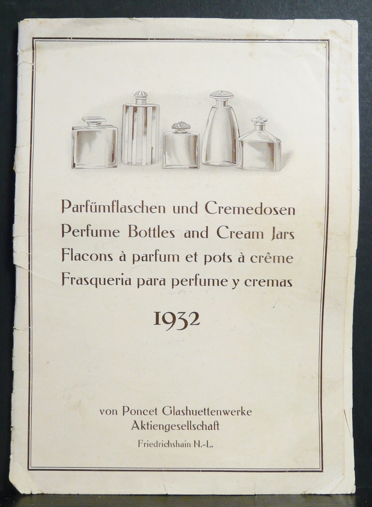 Parfümflaschen und Cremedosen. Perfume bottles and cream jars. Flacons à parfum et pots à creme. Frasqueria para perfume y cremas. 1932
