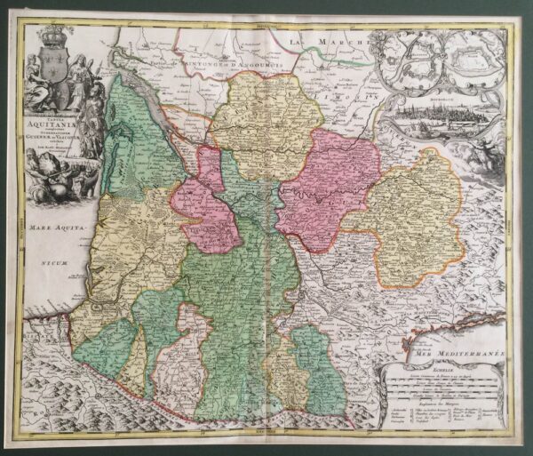 Homann, Joh. Bapt.: Tabula Aquitania complectens Gubernationem Guiennae et Vasconiae