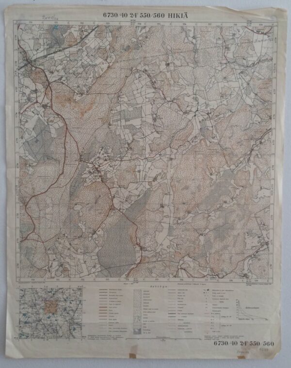 Hikiä. Topografinen kartta (1940)