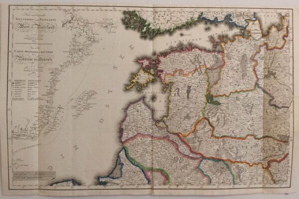 Knittel, J. E.: Neue militarische Situations und Postkarte von West-Russland. Nouvelle carte militaire et routière de la Russie occidentale