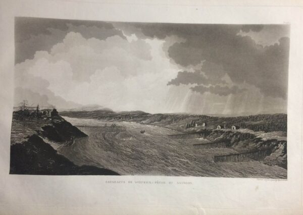 A. F. SKJÖLDEBRAND Cataracte de Woyena: pêche du saumon (1802)