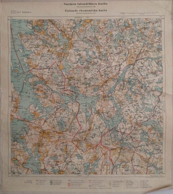 Heinola. Suomen taloudellinen kartta. Finlands ekonomiska karta (1921)