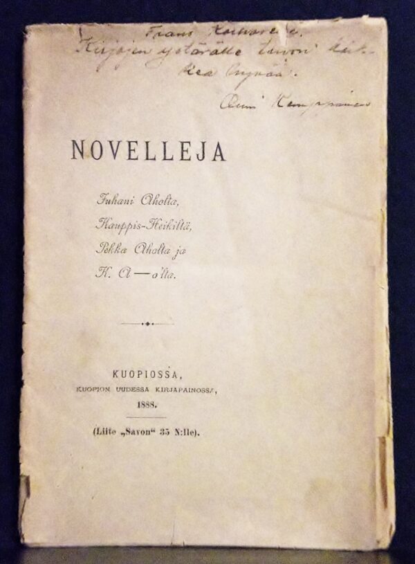 Juhani Aho Novelleja (1888)