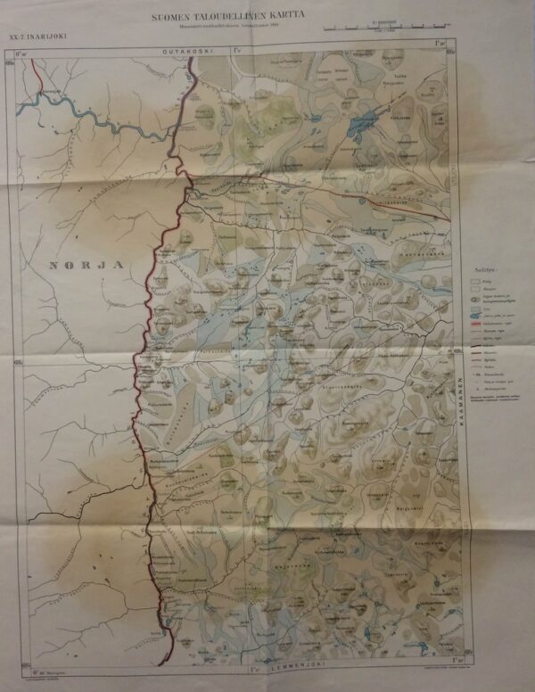 Inarijoki. Suomen taloudellinen kartta (1942)