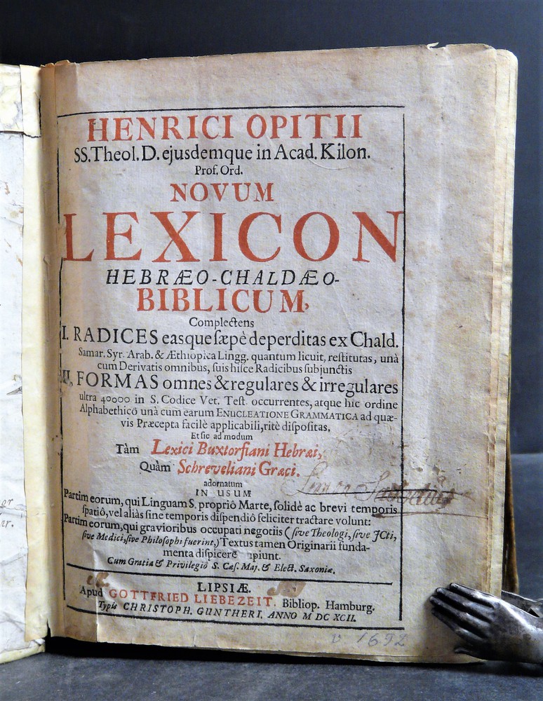 Henrici Opitii: Novum Lexicon Hebraeo-Chaldaeo Biblicum (1692)