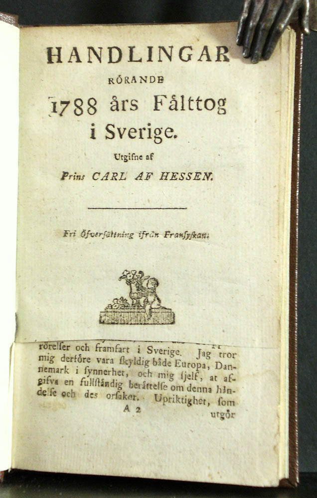 Handlingar rörande 1788 års fälttog i Sverige. Utgifne af prins Carl af Hessen (1789)