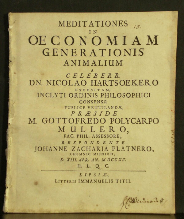 Meditationes in oeconomiam generationis animalium (1715)