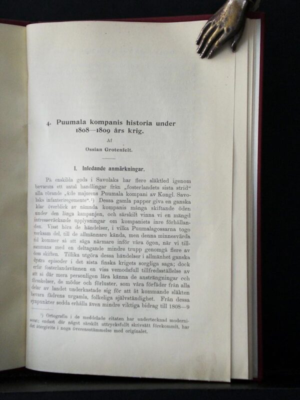 OSSIAN GROTENFELT Puumala kompanis historia under 1808-1809 års krig