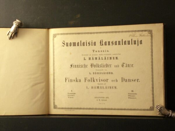 Suomalaisia Kansanlauluja ja Tanssia. Finnische Volkslieder und Tänze. Finska Folkvisor oh Danser