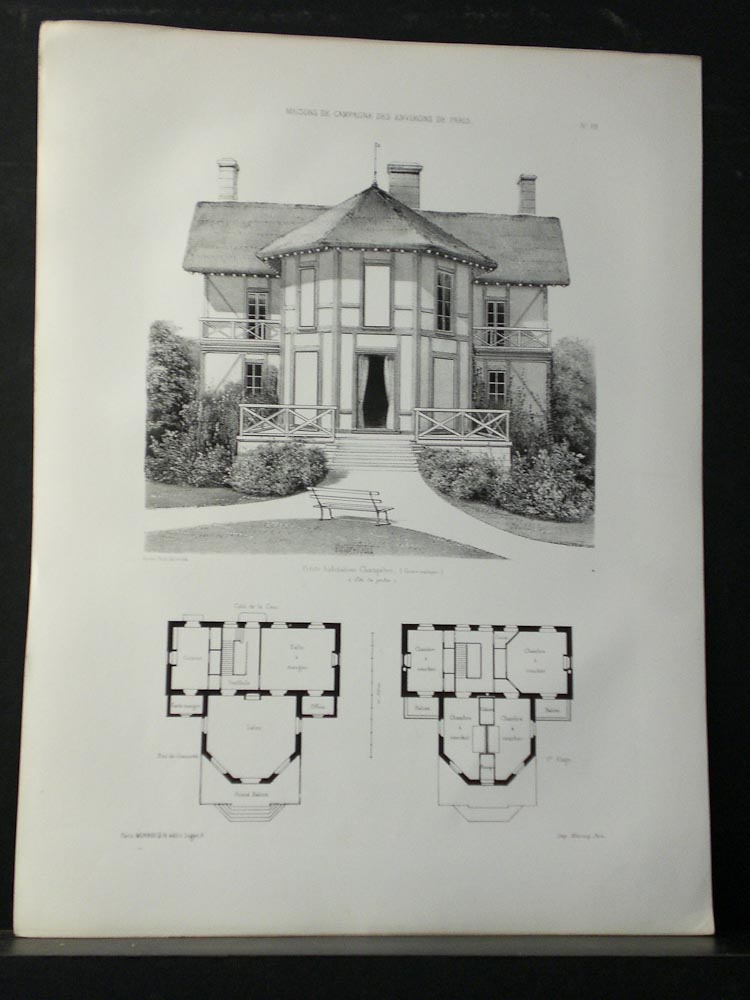 Petit, Victor: Maisons de Campagne des Environs de Paris. Choix des plus remarquables maison bourgeoises, avec plans - arkkitehtuuri