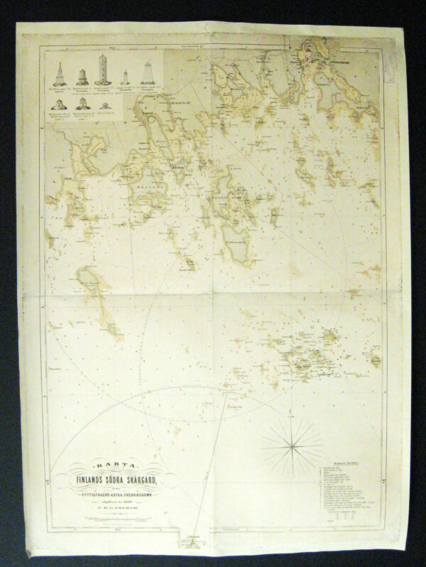 K.G. EKEBOM Karta öfver Finlands södra skärgård (1880)
