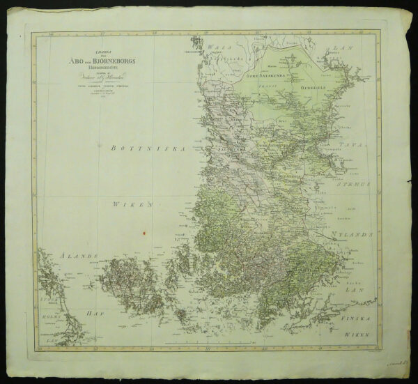 [18th century] Hermelin, S.G. - Hällström, C.P.: Charta öfver Åbo och Björneborgs höfdingedöme
