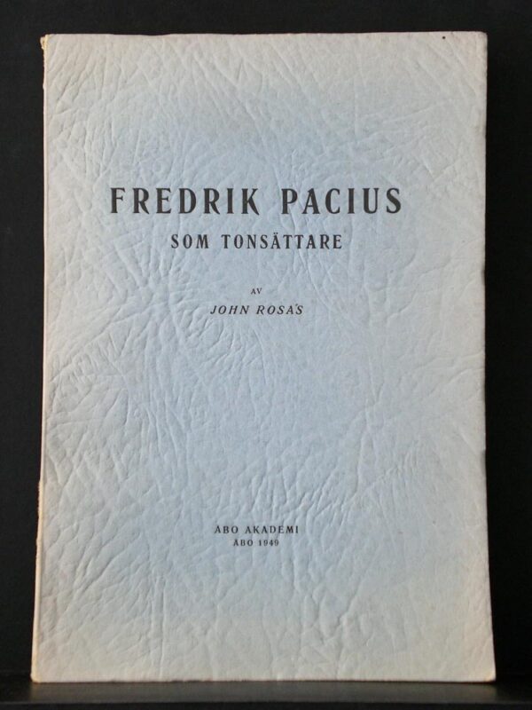 Fredrik Pacius som tonsättare