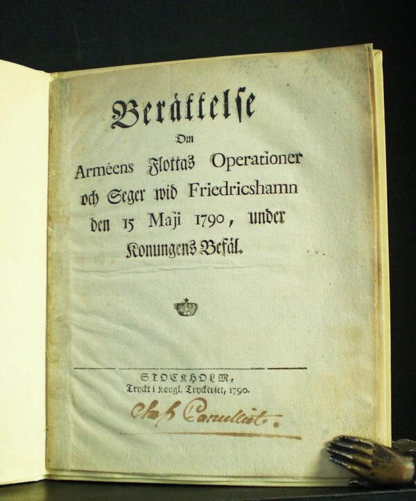 Berättelse om arméens flottas operationer och seger vid Fredricshamn den 15 maji 1790