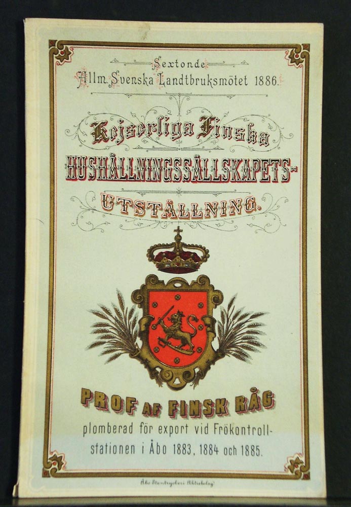 Special katalog öfver utställning af finsk råg (1886)