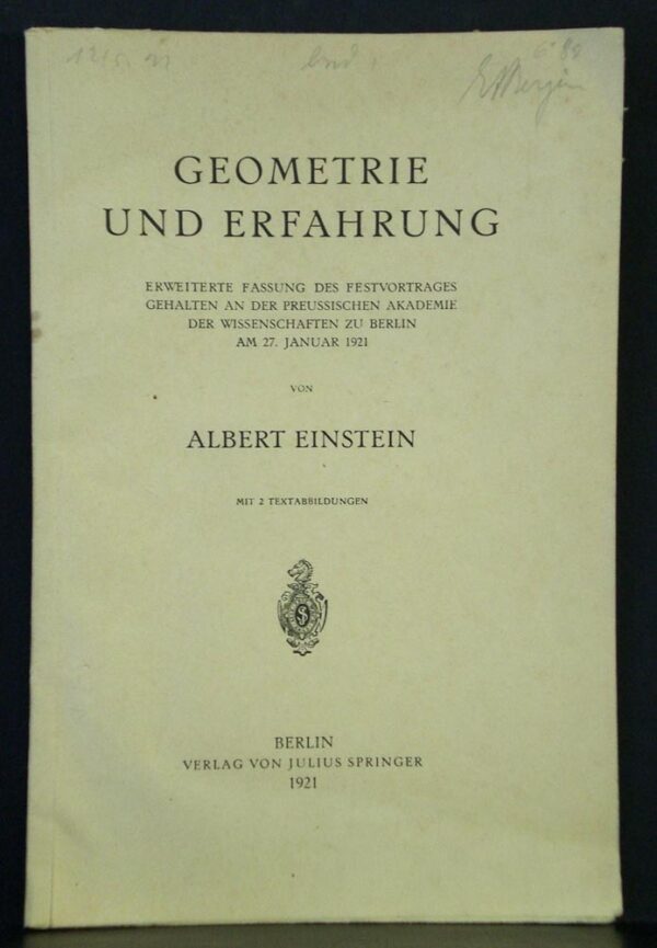 ALBERT EINSTEIN Geometrie und Erfahrung (1921)