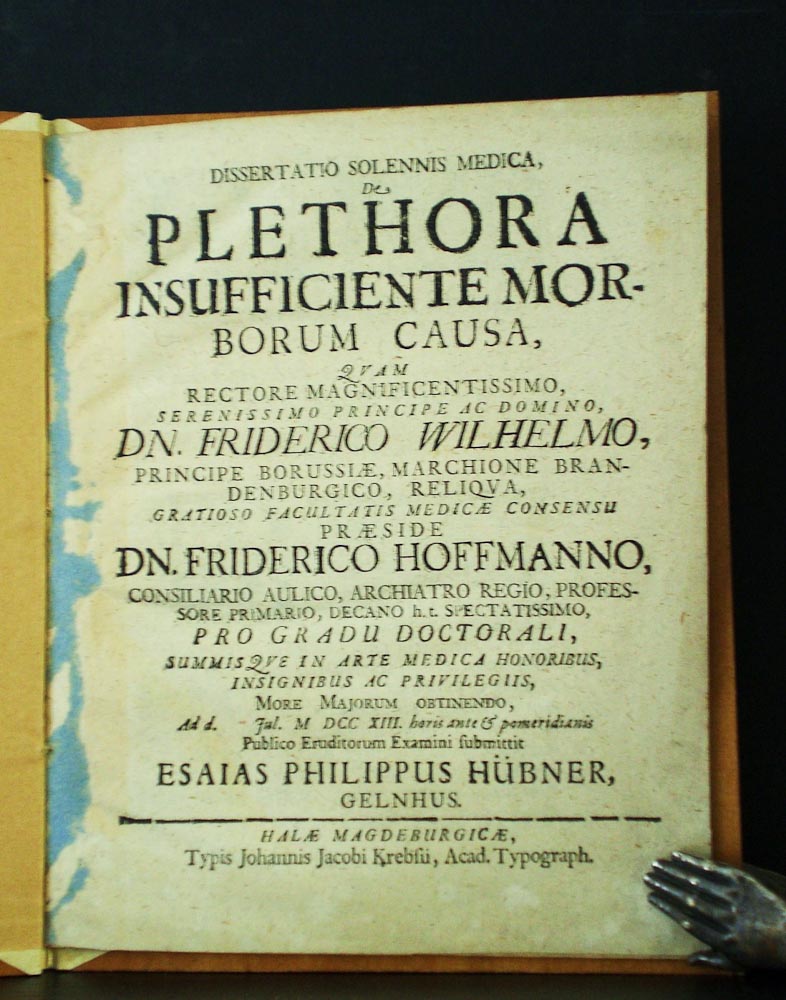 De plethora insufficiente morborum causa (1733)