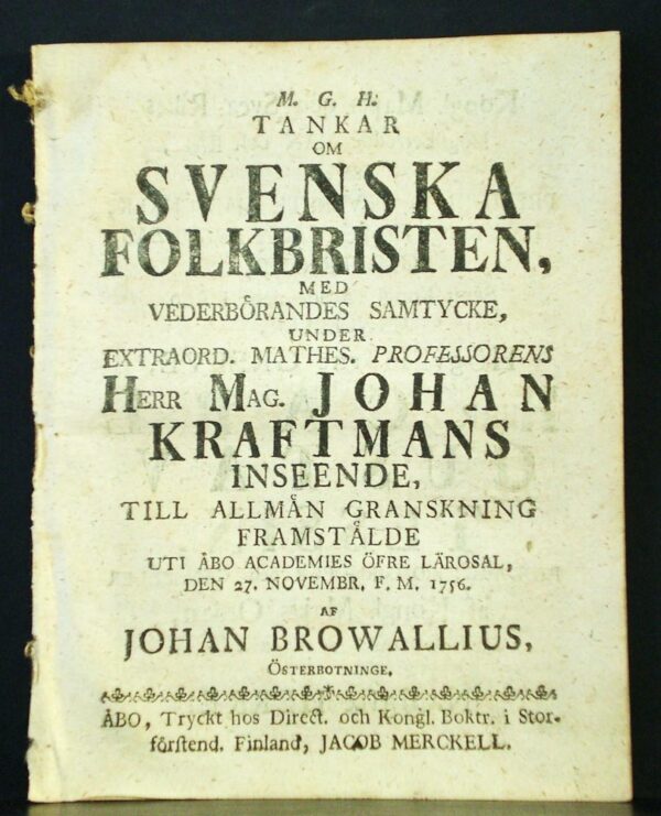 Tankar om svenska folkbristen (1756)