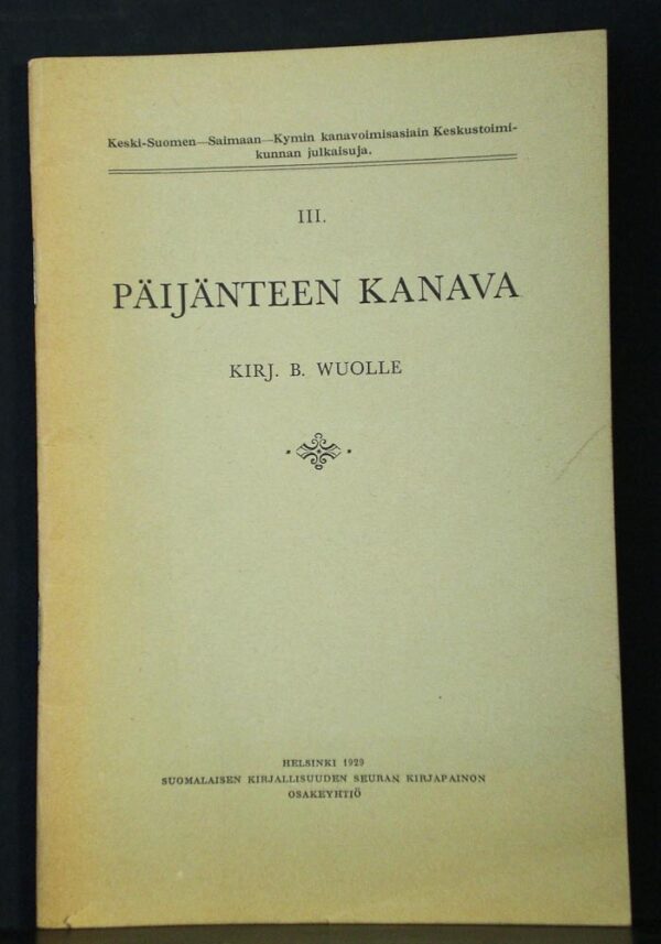Wuolle, B: Päijänteen kanava - *topografia - suomi