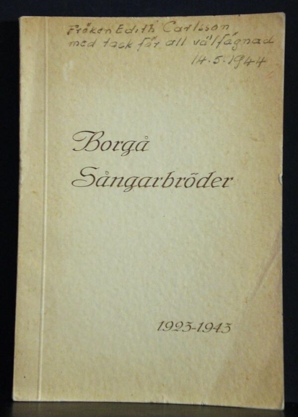 Borgå Sångarbröder r.f. 1923-1943