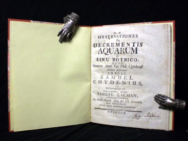 SAMUEL CHYDENIUS De decrementis aquarum in Sinu Bothnico (1749)