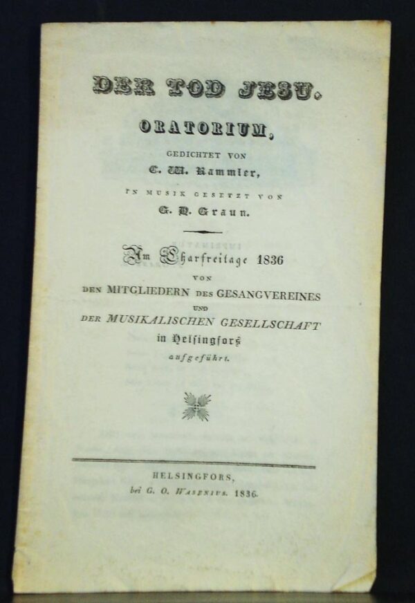 Der tod Jesu. Oratorium