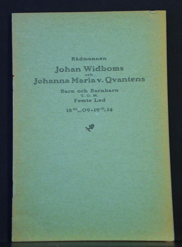 Rådmannen Johan Widboms och Johanna Maria v. Qvantens barn och barnbarn