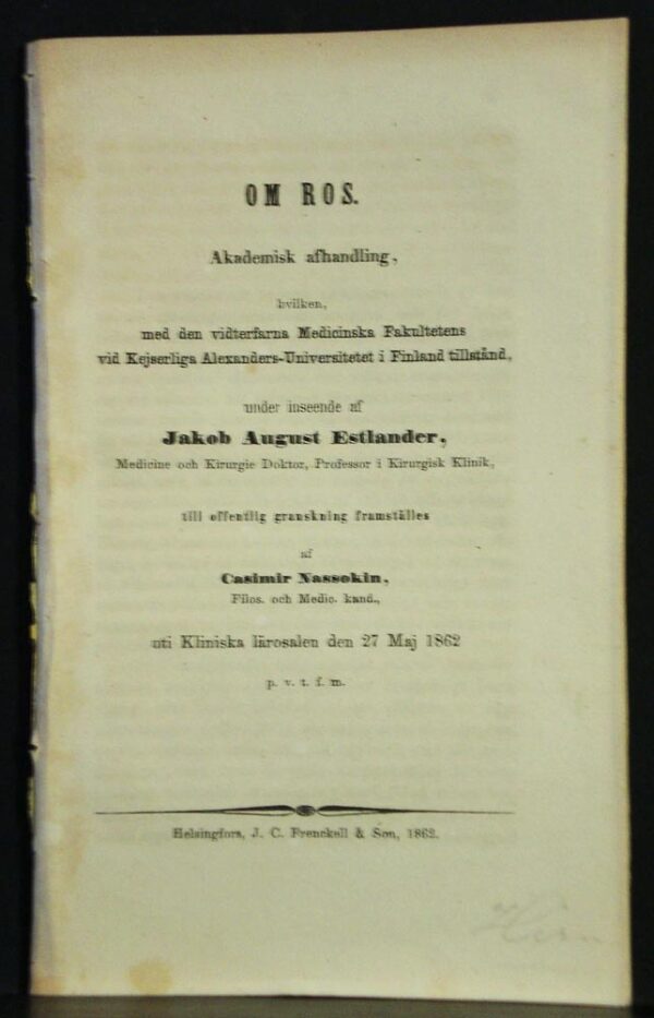 CASIMIR NASSOKIN Om ros (1862)