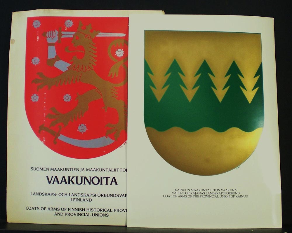 Vaakunakansio. Suomen maakuntien ja maakuntaliittojen vaakunoita. Landskaps - och landskapsförbundsvapen i Finland