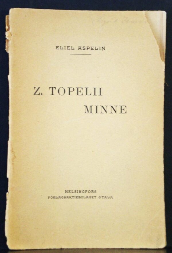 Eliel Aspelin Z. Topelii minne (1898)