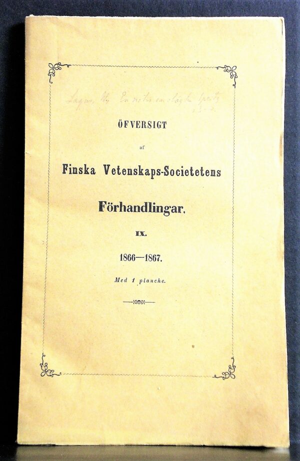En notis om slägten Speitz (1867)