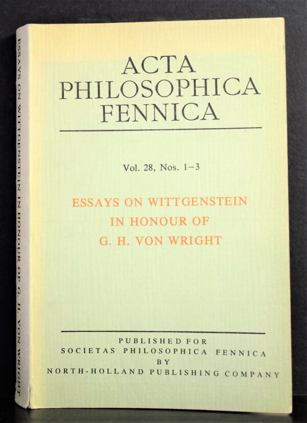 (Jaakko Hintikka edit.) "Essays on Wittgenstein in honour of G.H. von Wright" Vol. 28, Nos. 1-3. Acta Philosophica Fennica.