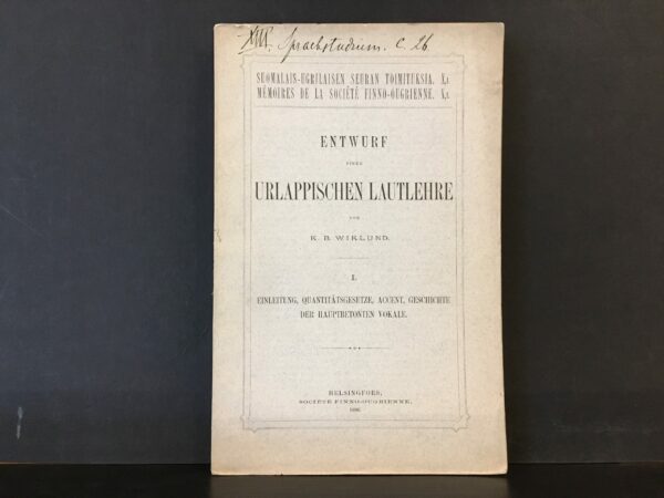 K. B. Wiklund Entwurf einer urlappischen lautlehre (1896)