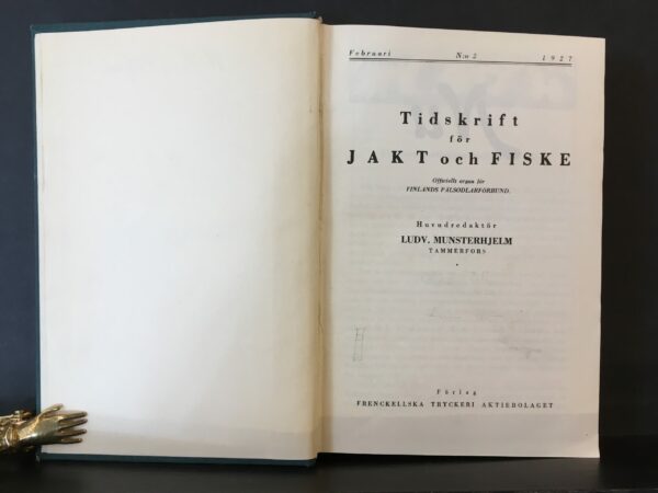 Tidskrift för Jakt och Fiske 1927–1929. Officiellt organ för Finlands pälsodlarförbund
