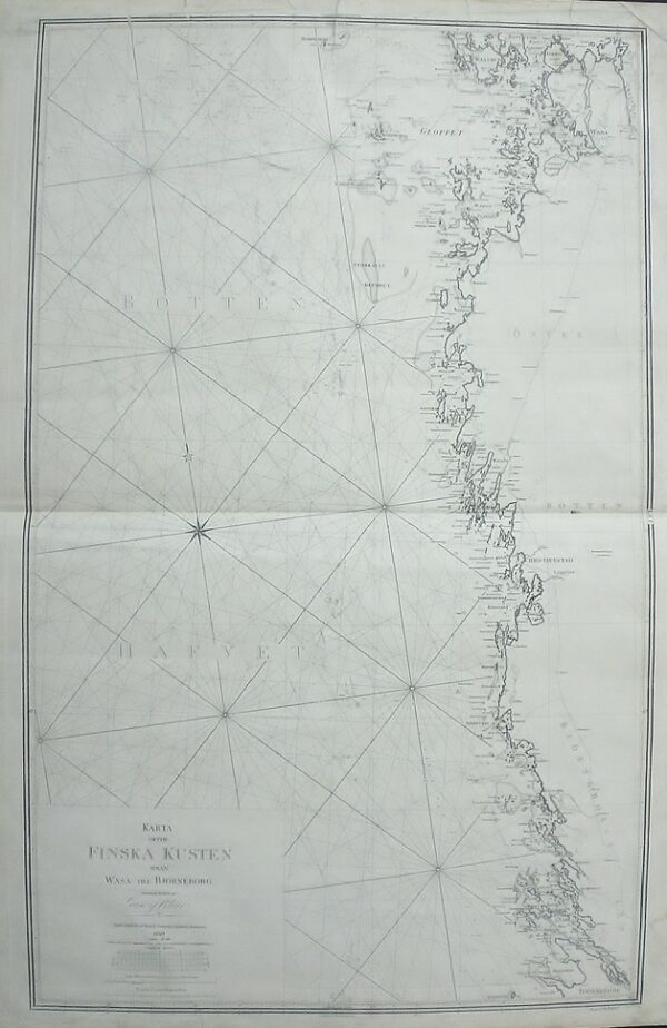 GUSTAF AF KLINT Karta öfver Finska kusten ifrån Wasa till Björneborg (1849)