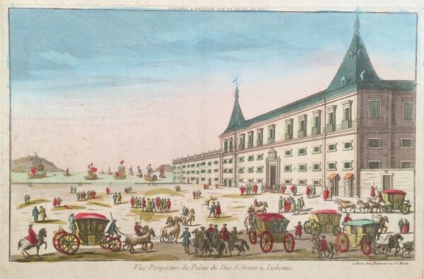 Vue d'Optique: Daumont, J. F.: Vue perspective du Palais du Duc d'Aveiro a Lisbonne
