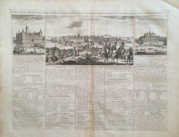 Chatelain, Henri: Palais du Roy de Suede, Vue de Stockholm, Vue de Chateau d'Yacobdal