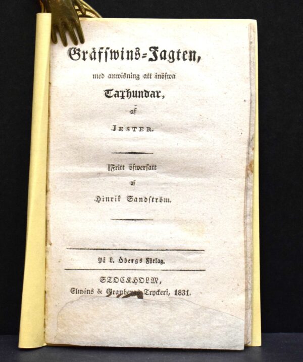 Gräfswins-Jagten, med anwisning att inöfwa Taxhundar af Jester (1831)