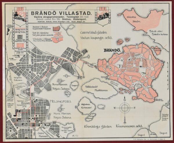 Karta över Brändö villastad (1907)