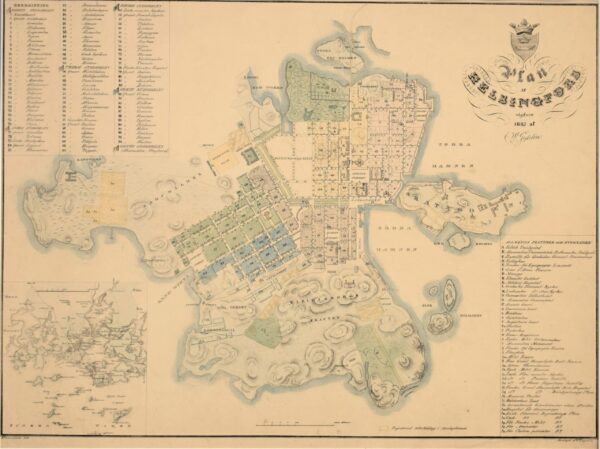 C. W. Gyldén. Plan af Helsingfors utgifven 1837