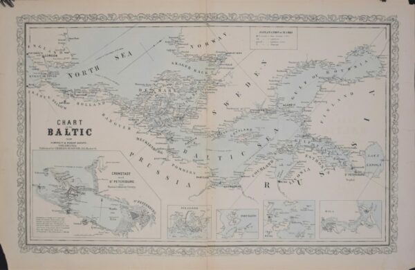 Chart of the Baltic From Admiralty & Russian Surveys (1856)