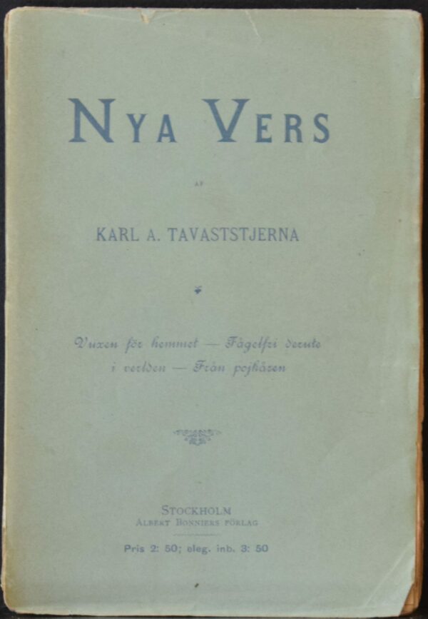 Karl A. Tavaststjerna Nya vers (1885)