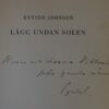Johnson, Eyvind: Lägg undan solen (dedikation) - Image 2