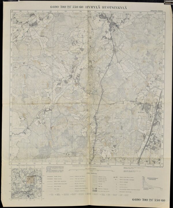 Hyrylä- Ruotsinkylä – topografinen kartta (1936)