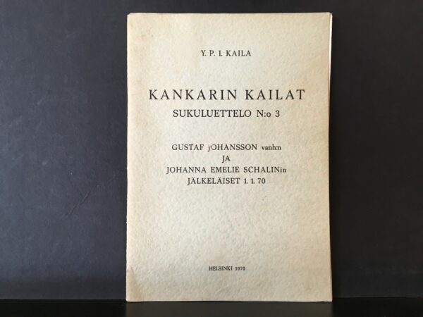 Kankurin kailat. Sukuluettelo n:o 3