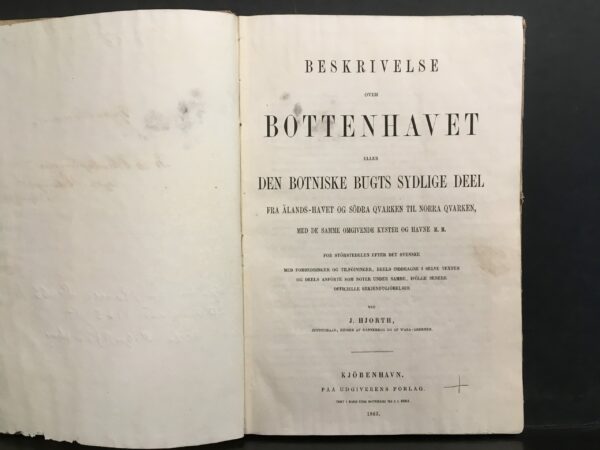 Hjorth, J.: Beskrivelse over Bottenhavet eller den Botniske Bugts sydlige deel fra Ålands-havet og Södra Qvarken till Norra Qvarken (1863)